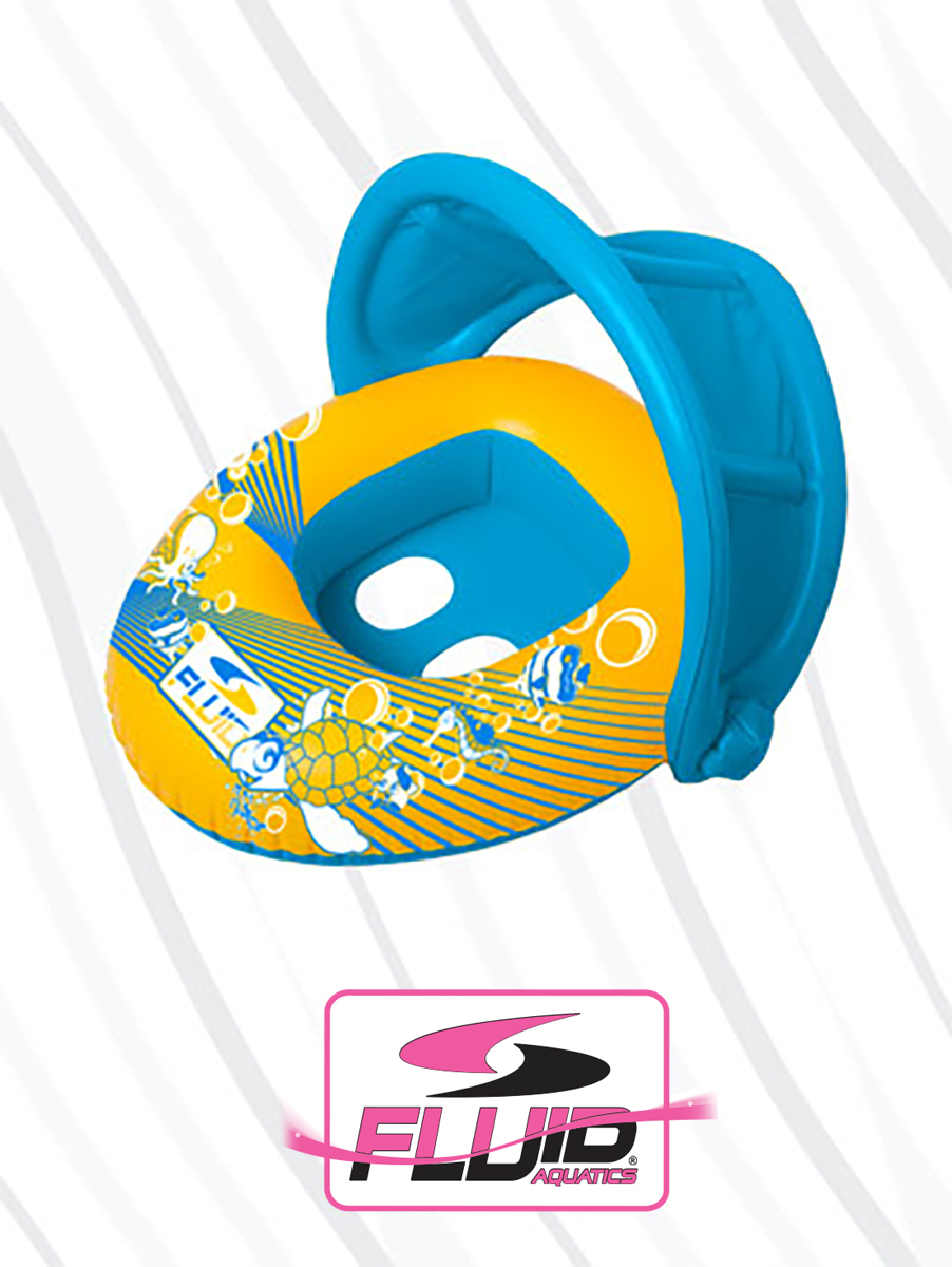 Baby swim seat with canopy
