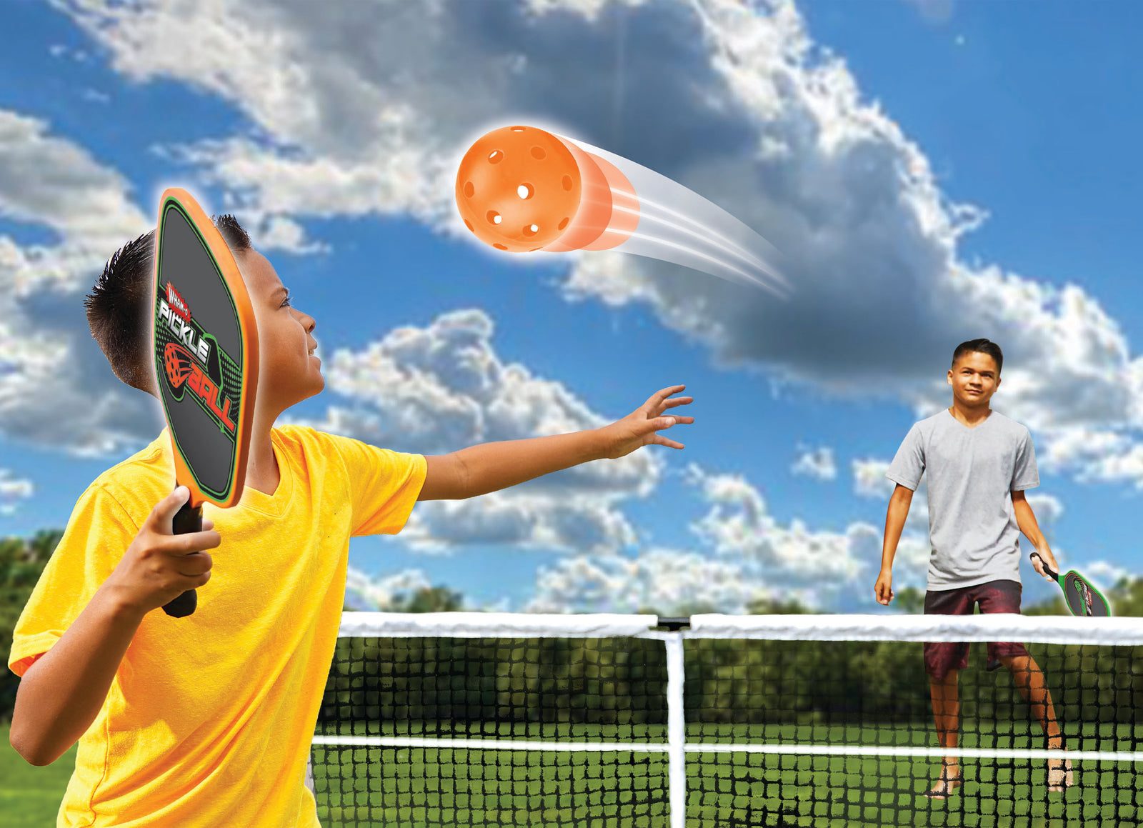 Kids playing Game Time pickleball